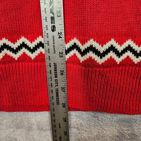 Style & Co Red Fair Isle Knit Sweater 2X Cotton Blend casual office Bold Party - Picture 7 of 12